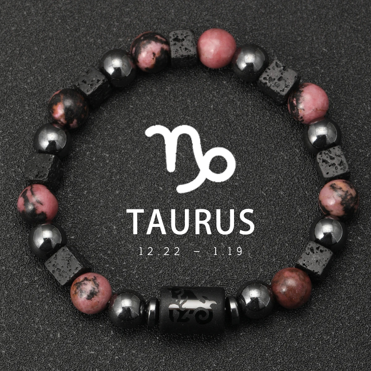 Obsidian Natural Stone 12 Zodiac Signs Bracelets