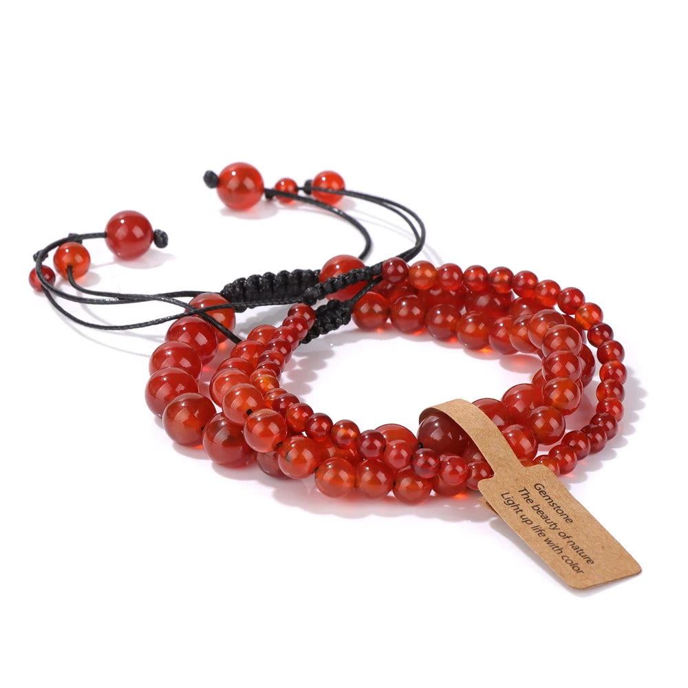 Universal Natural Stone Healing Mixed Size Beaded Bracelets