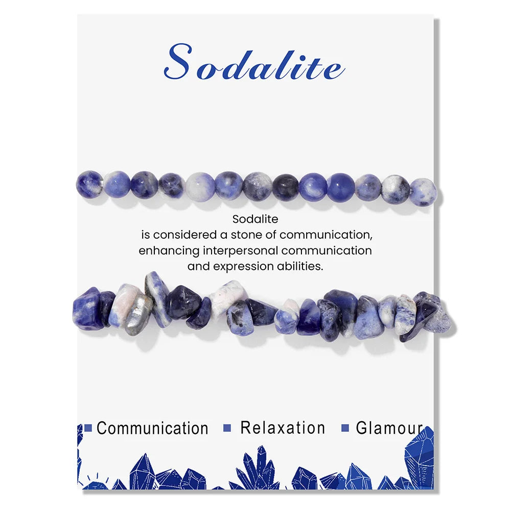 Double Crystal Stone Bracelets With Inspirational Cards