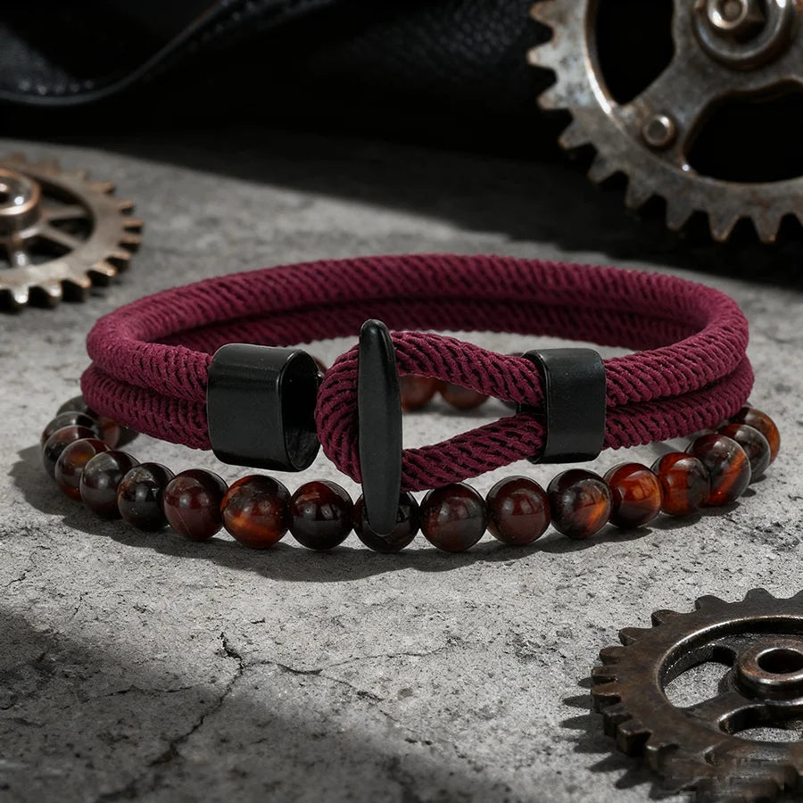 Heart & Soul Nautical Wrap Rope Bead Bracelet