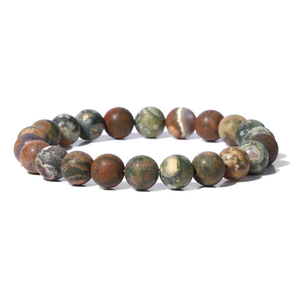 Matte Green Stone Series Bead Bracelet