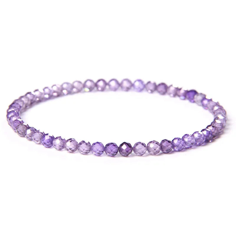Colorful Faceted Natural Gem Stone Bead Bracelet