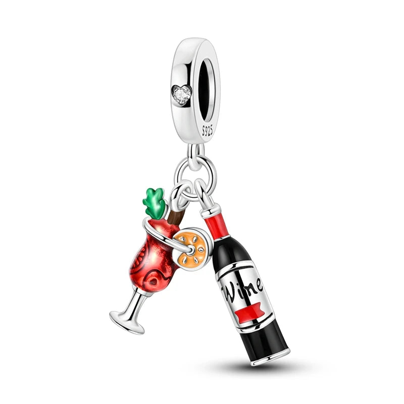 Red Cherry Strawberry Heart Warming Charm Pendants