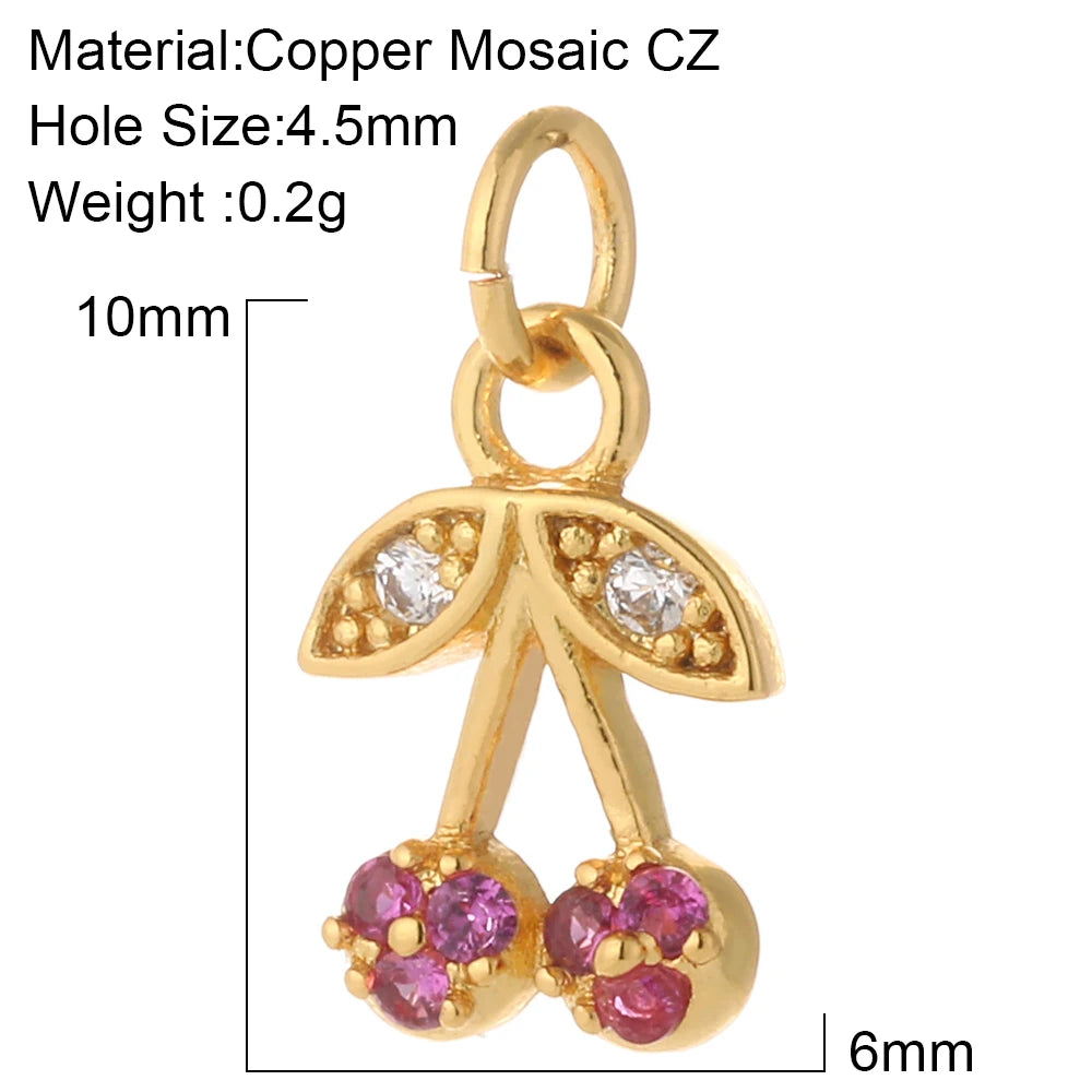 Cute Animals Plants Gold Bracelet Charm Pendants