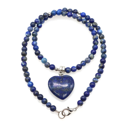 Heart Shaped Crystal Stone Pendants Necklaces