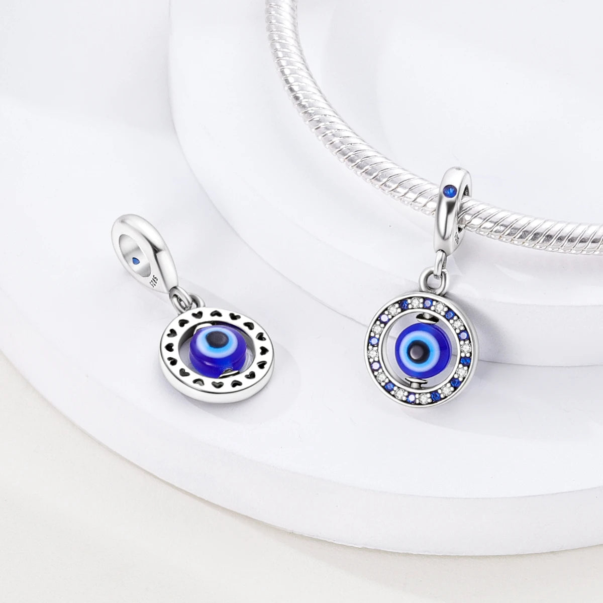 Empress Blue Platinum Pendant Charms Beads