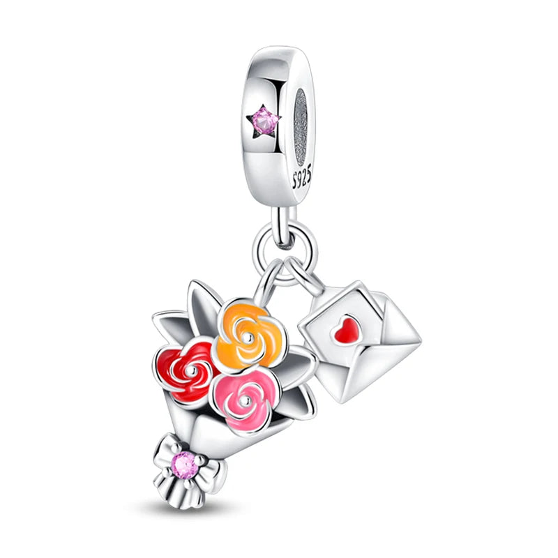 Romantic Bouquet Flower Love Language Theme Charms