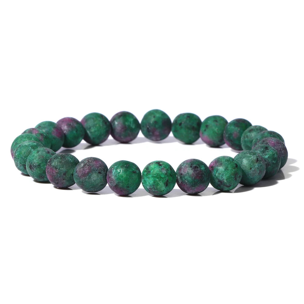 Matte Green Stone Series Bead Bracelet