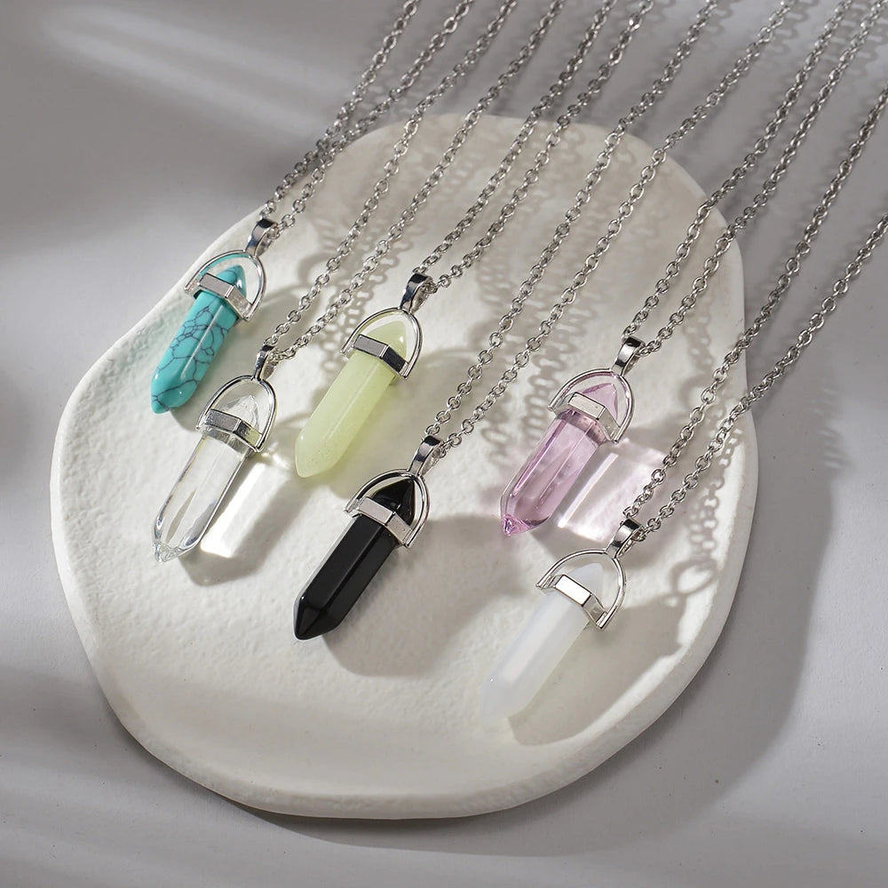 Glow In The Dark Crystal Pendant Necklace