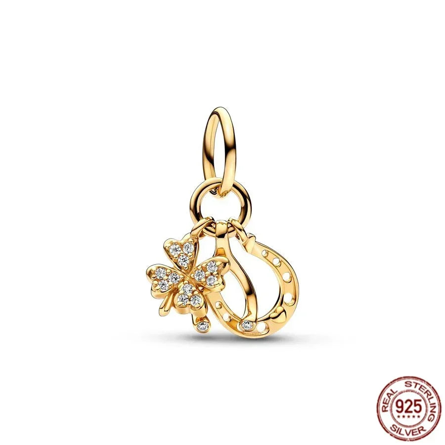 Glittering Gold Mixed Sparkling Charm Pendants