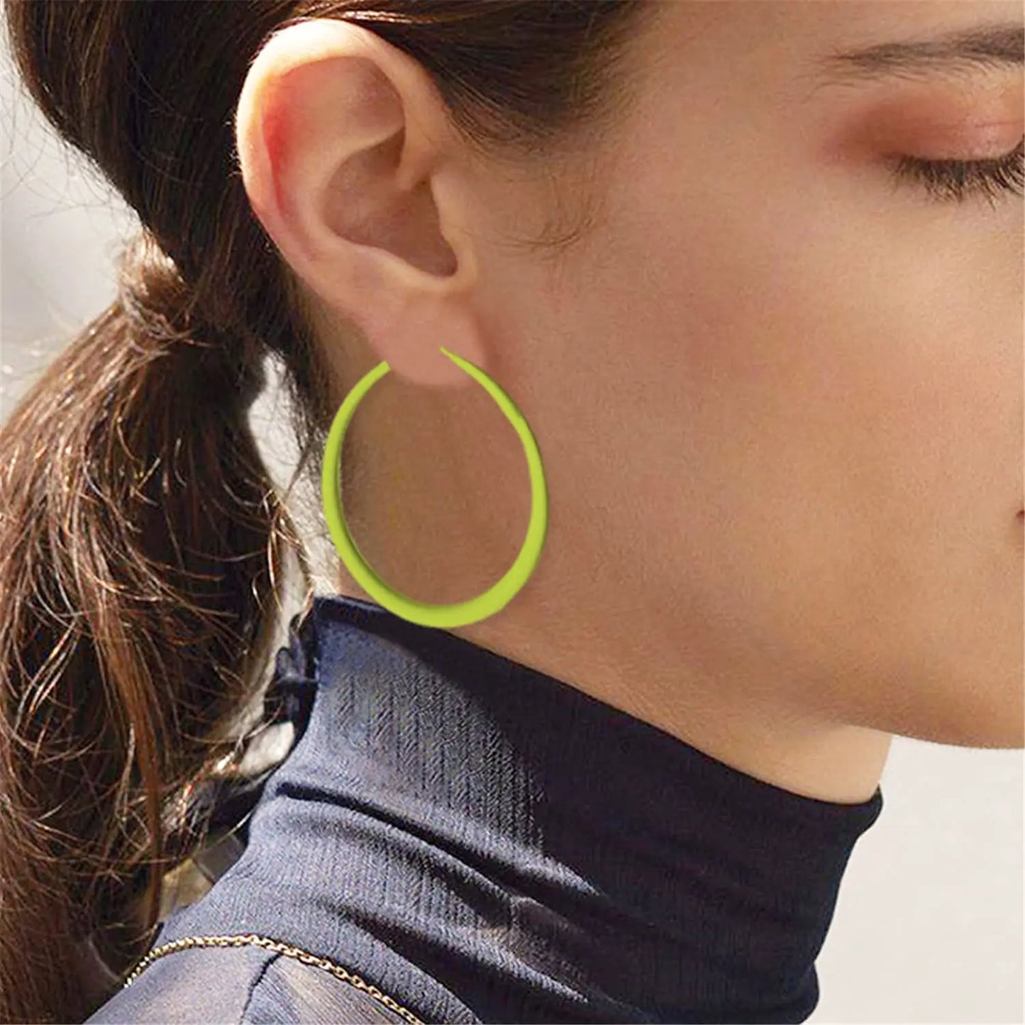 Round Colorful Neon Hoop Earrings