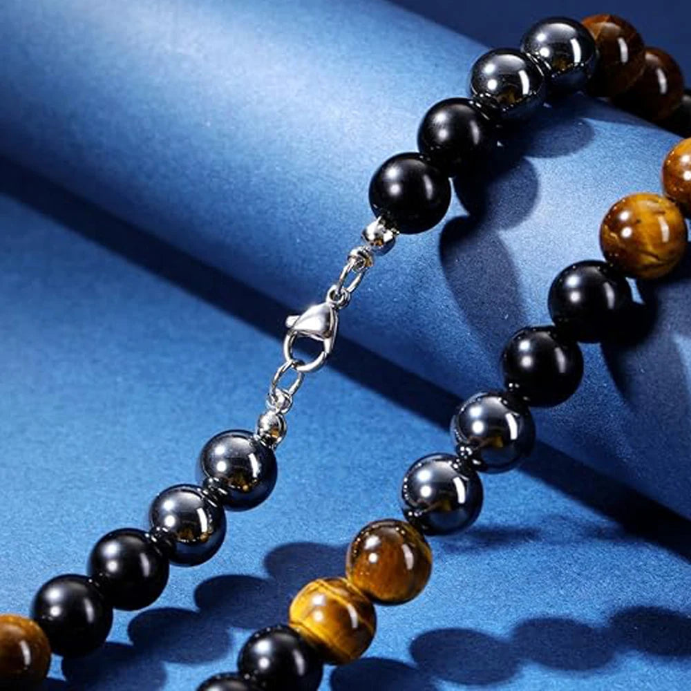 Triple Protection Healing Crystal Stone Necklace