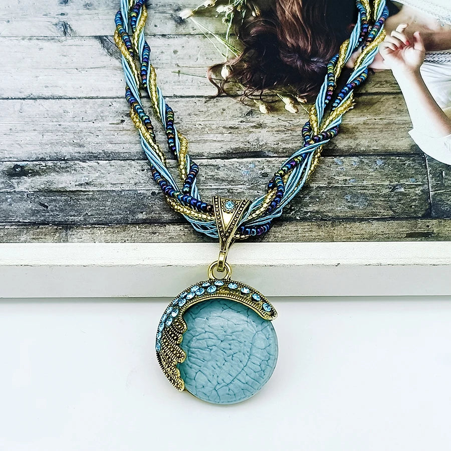 Crystal Gem Stone Pendant Necklaces