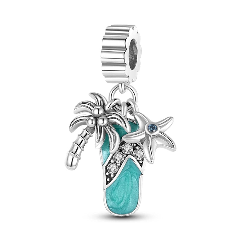 Empress Blue Platinum Pendant Charms Beads