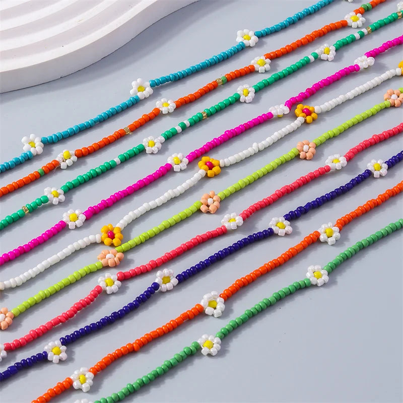 Colorful Spring Flower Seed Necklace