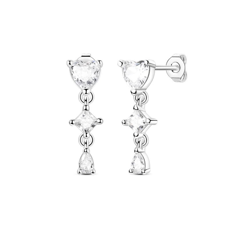 Elegantly Shaped Sparkling Pave Earrings