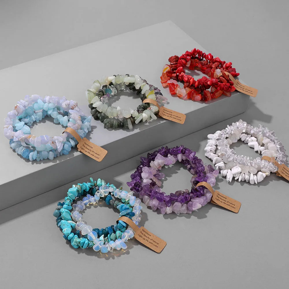 Irregular Chips Crystal Quartz Gravel Bracelets