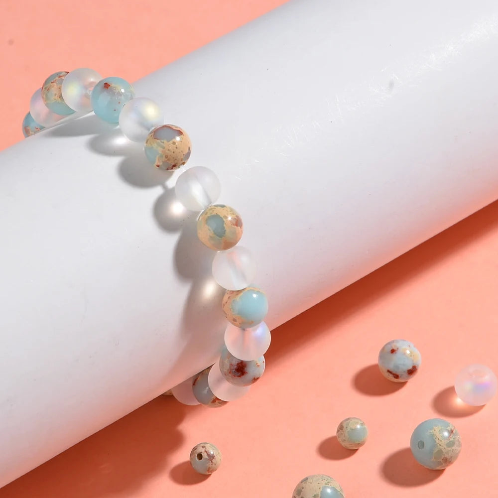 Merge Aura Quartz and Ocean Sediment Beaded Bracelet