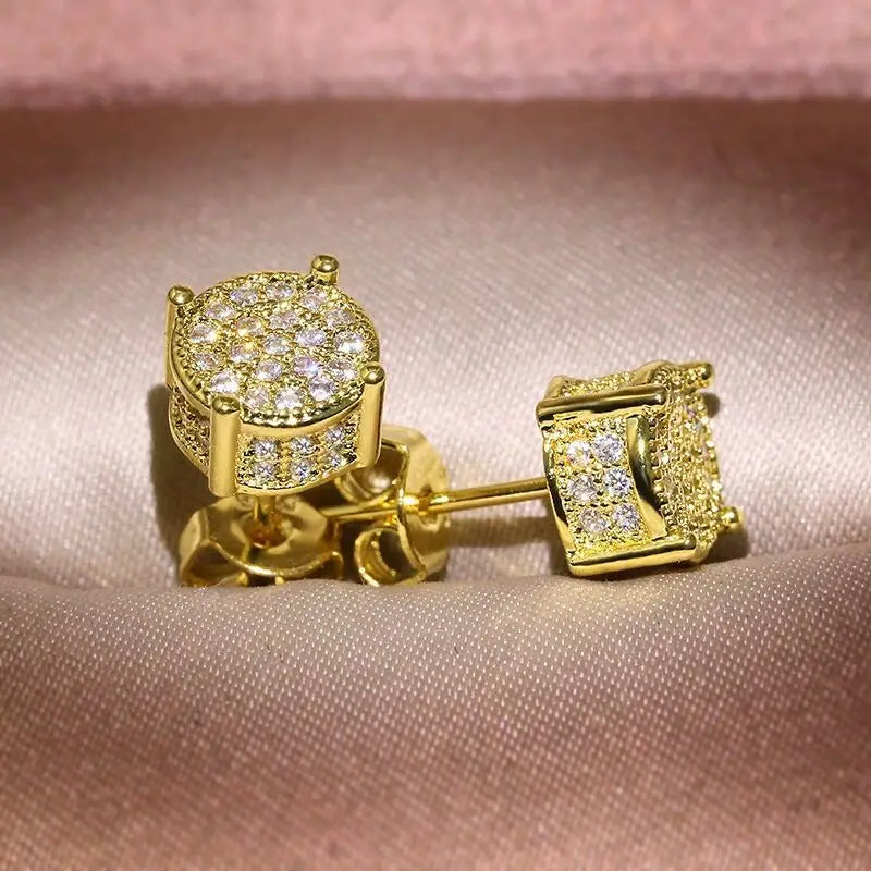 Exquisite Zircon Silver Stud Earrings
