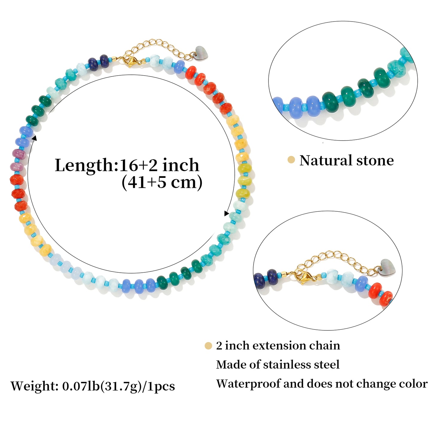 Radiant Colorful Choker Gemstone Necklace