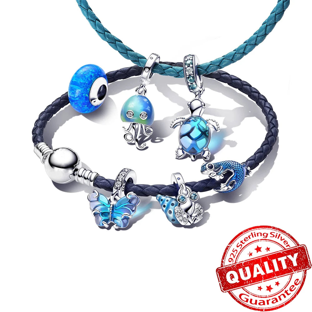 Gorgeous Ocean Blue Glassy Creature Dangle Charms