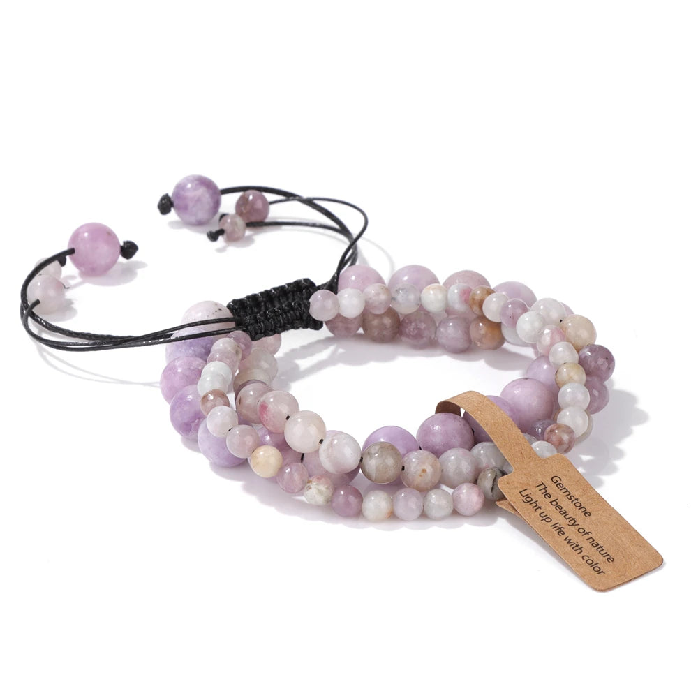 Universal Natural Stone Healing Mixed Size Beaded Bracelets