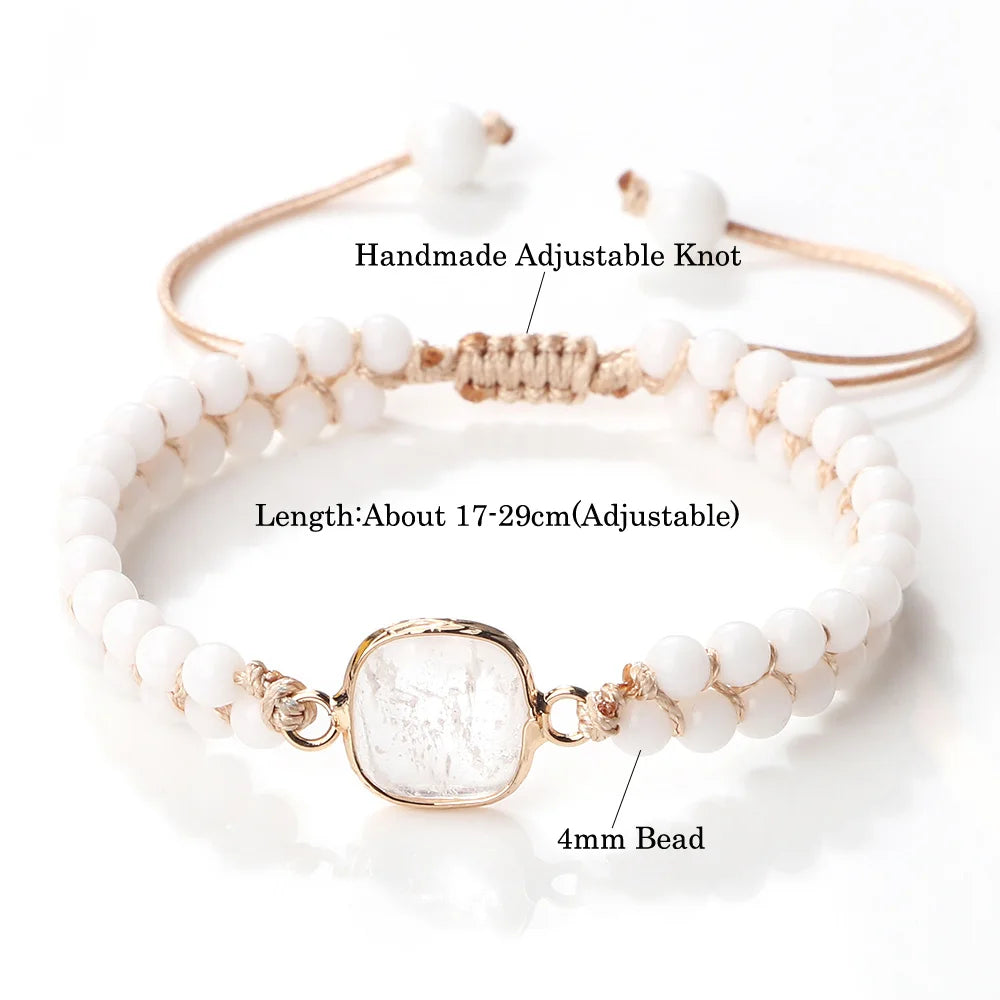 Pure White Natural Howlite Stone Bracelets