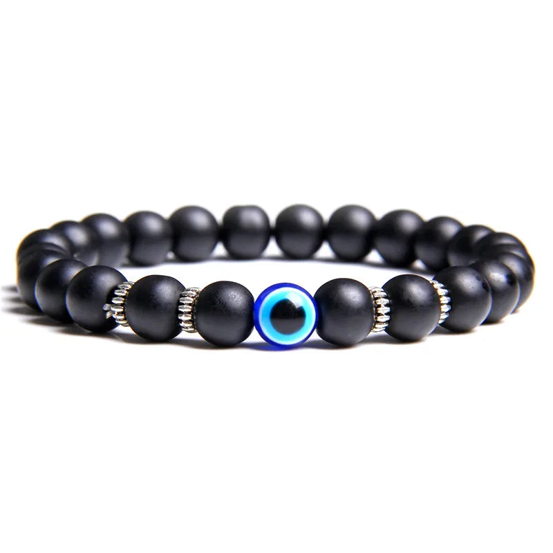 Lucky Blue Evil Eye Beads Bracelet Set