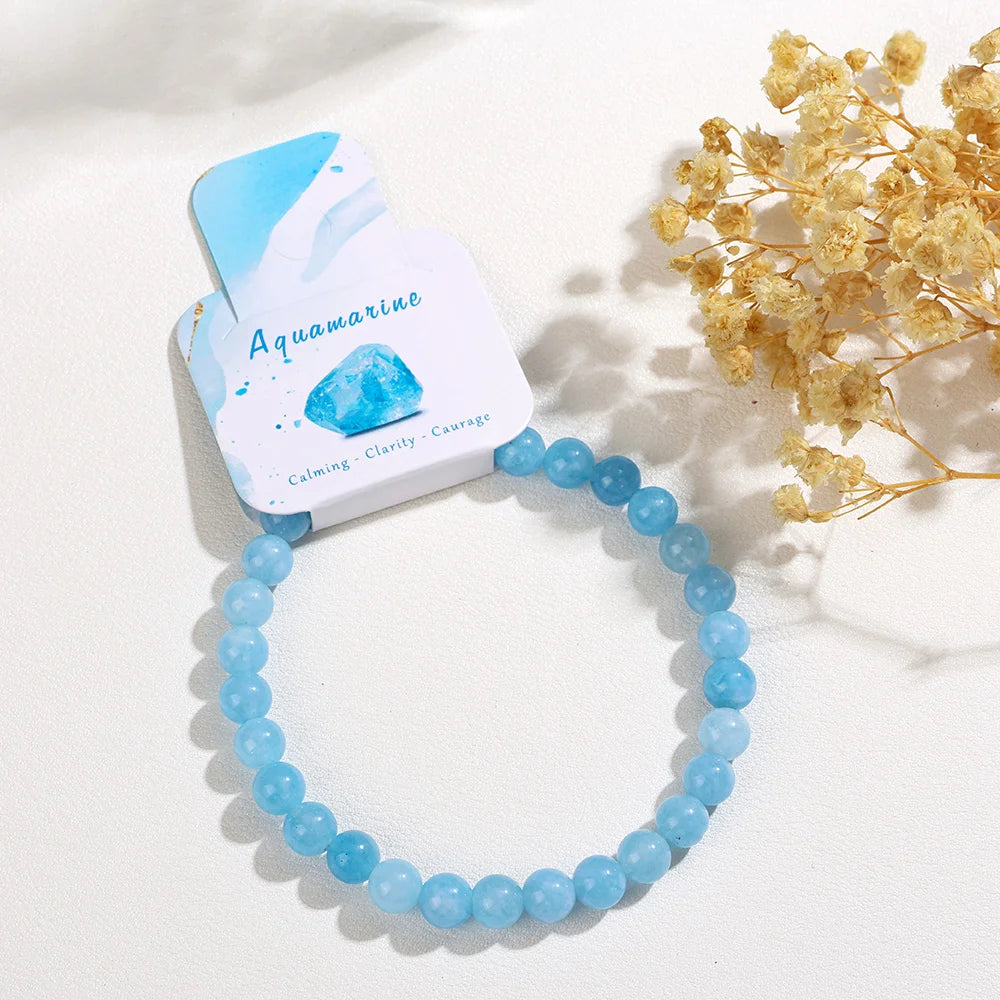 Chakra Colored Natural Stone Beads Bracelet