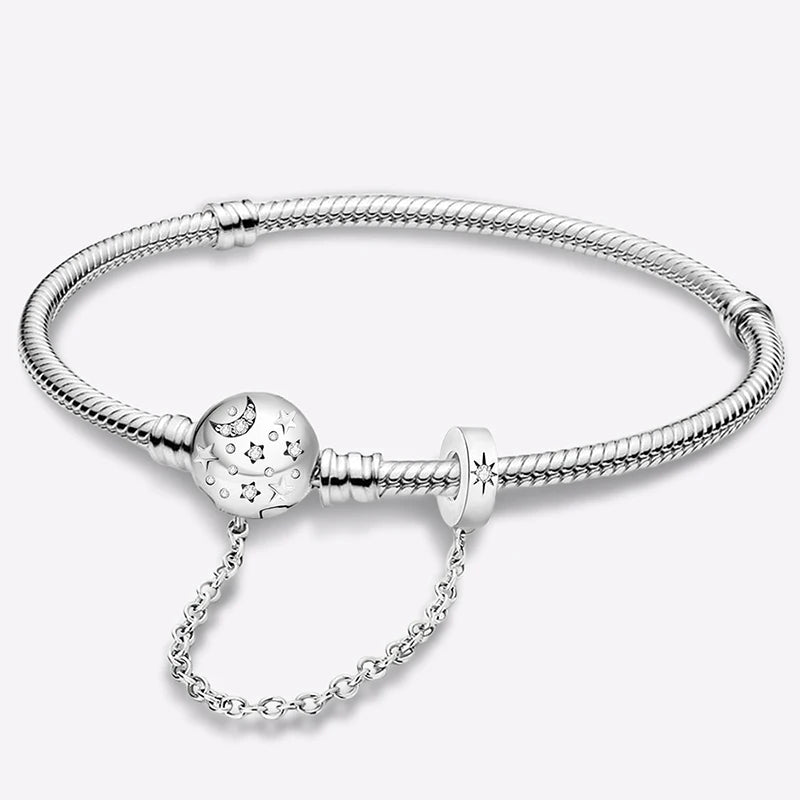 Sweet Love Heart Charm Platinum Bracelet