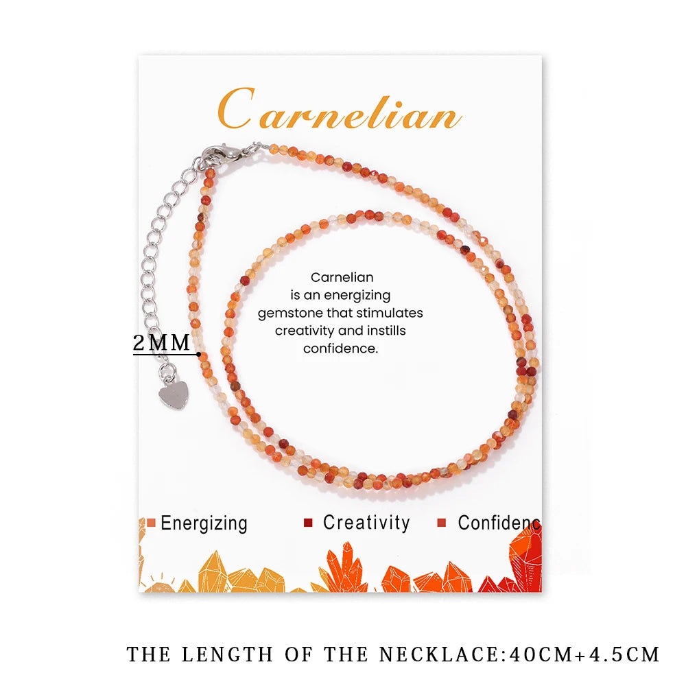 Beautiful Mini Natural Stone Choker Necklace With Experience Card