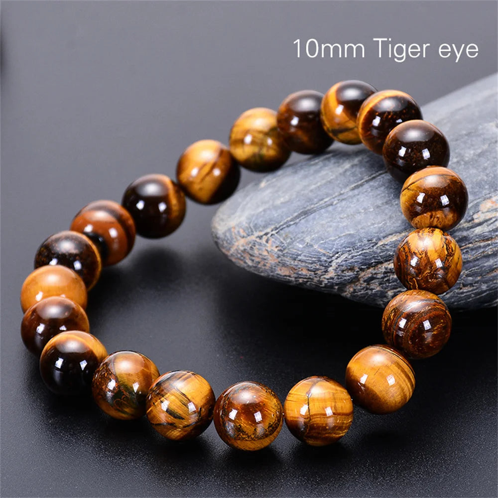 Tiger Power Tiger Eye Natural Energy Stone Beads Bracelets