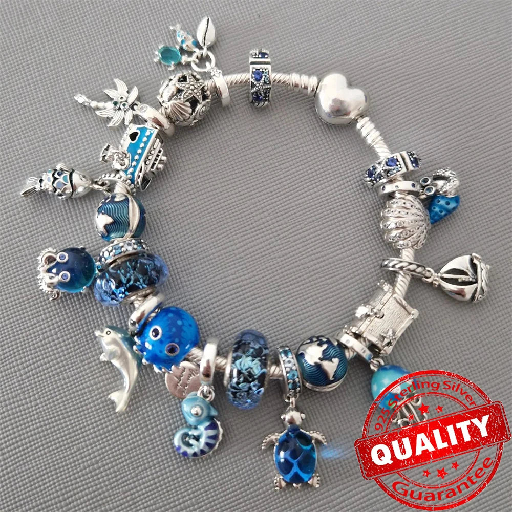 Gorgeous Ocean Blue Glassy Creature Dangle Charms