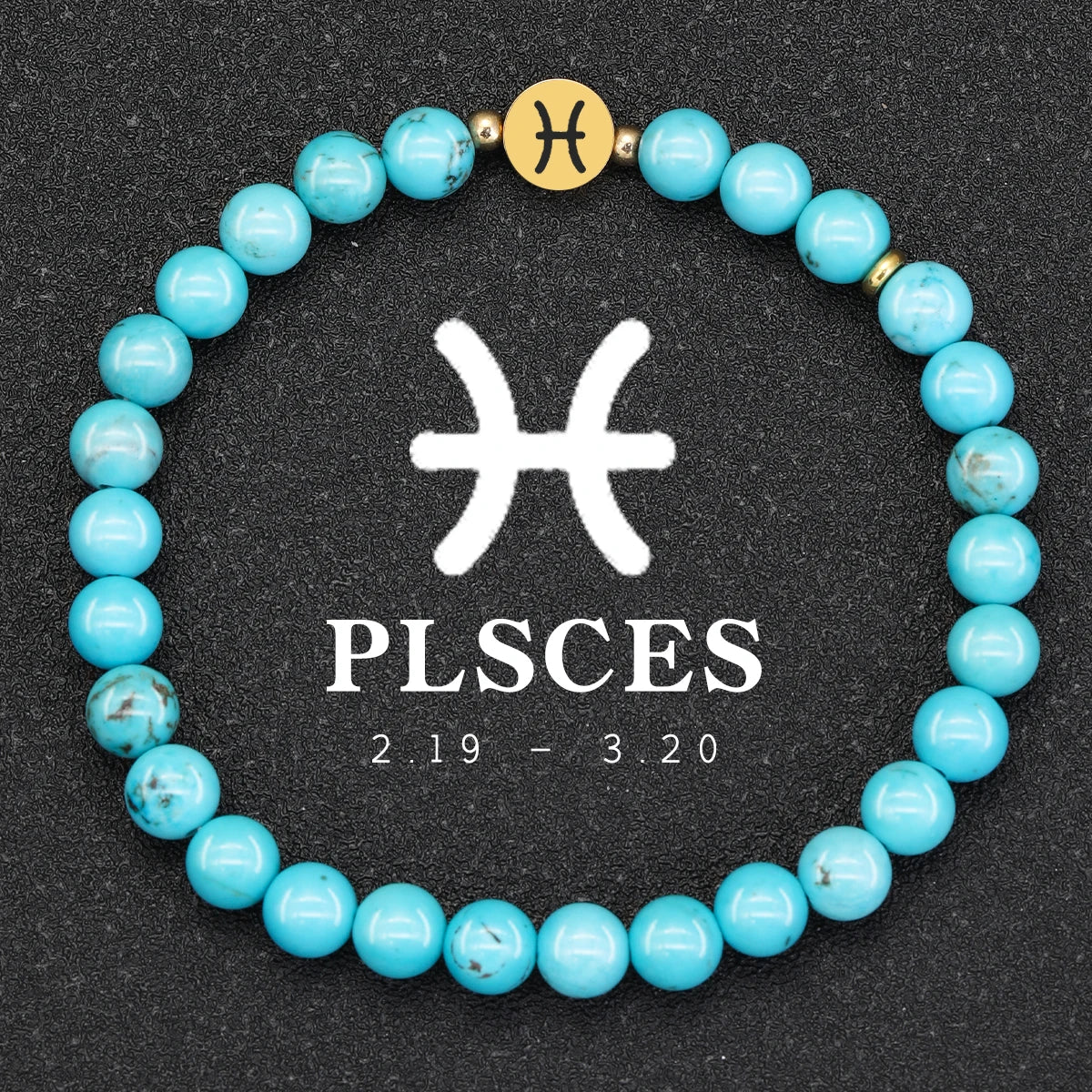 Natural Stone Blue Turquoise 12 Zodiac Bracelets