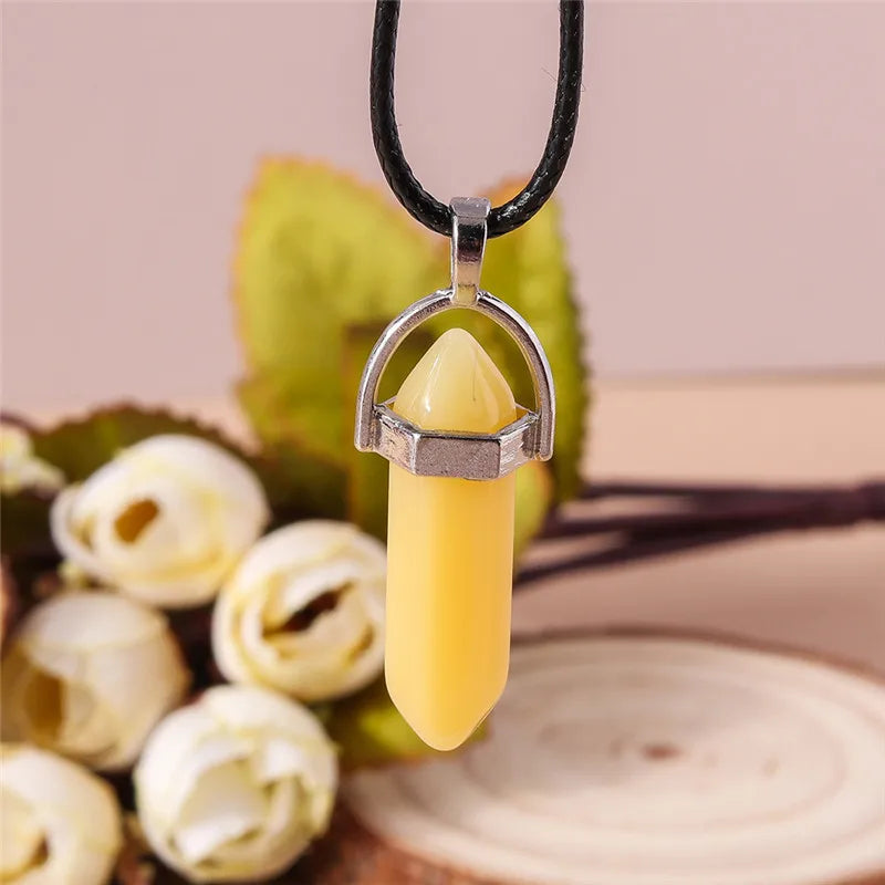 Bullet Crystal Pendant Necklace