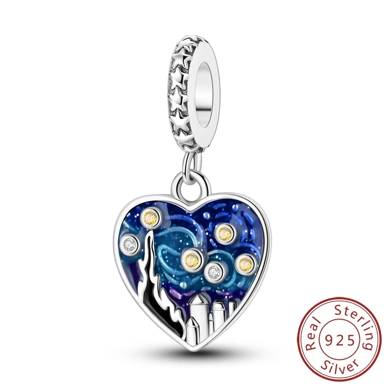 Empress Blue Platinum Pendant Charms Beads