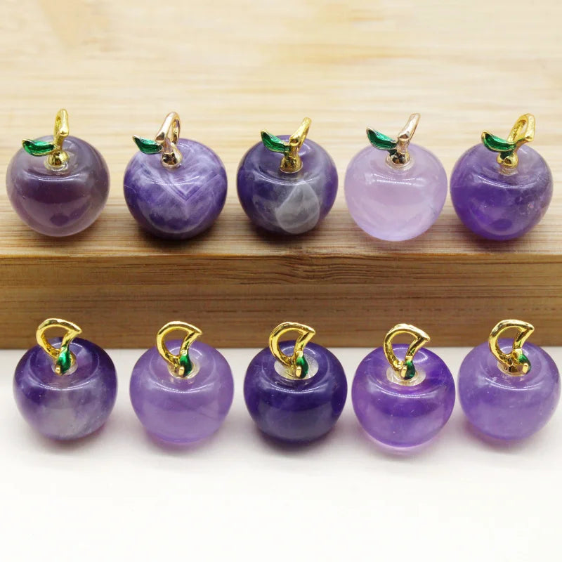 Gorgeous 12pcs Natural Stone Apple Pendant