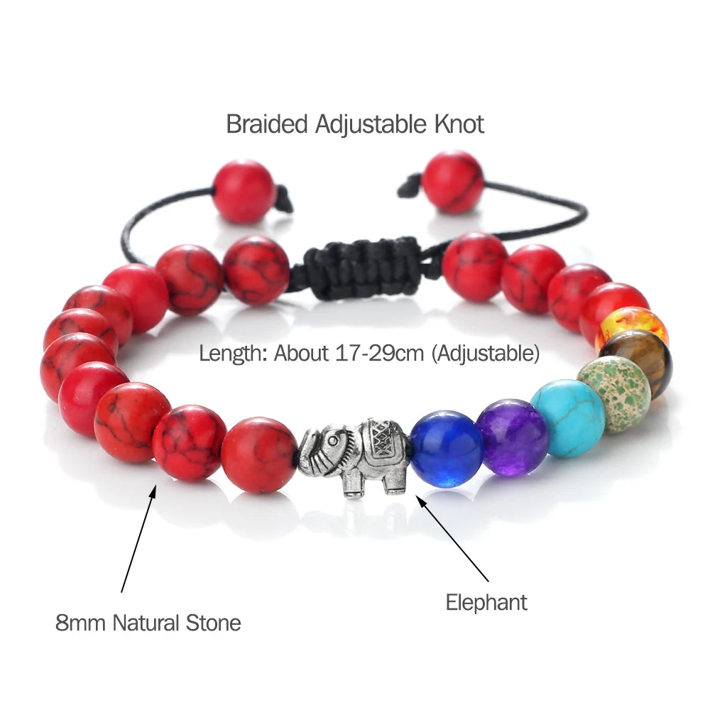 Harmonic Natural Stone 7 Chakra Beaded Bracelets
