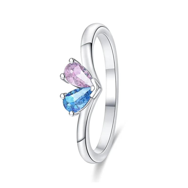 Floral Heart-Shaped Crown Rings