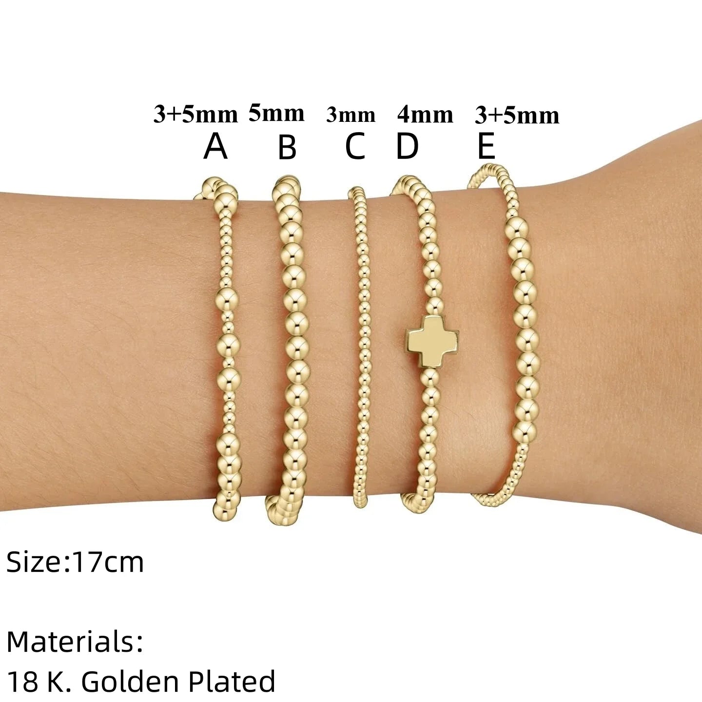 Gorgeous Gold Copper Cross Beads Bracelets