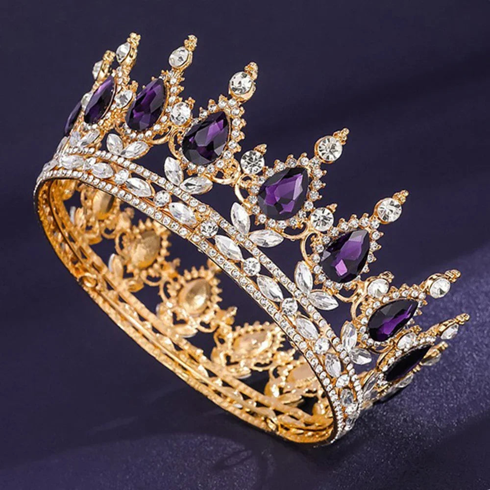 Crystal Rhinestone Queen King Tiara Crowns