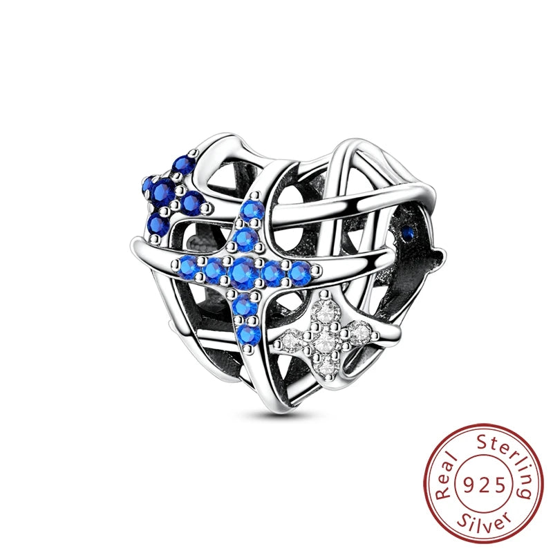 Empress Blue Platinum Pendant Charms Beads