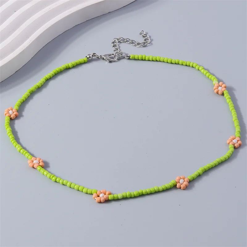 Colorful Spring Flower Seed Necklace