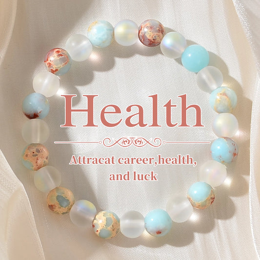 Merge Aura Quartz and Ocean Sediment Beaded Bracelet
