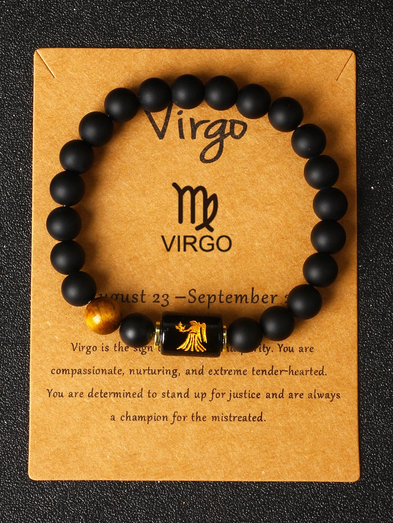 Midnight Moon Natural Stone Beads 12 Zodiac Sign Constellation Bracelet
