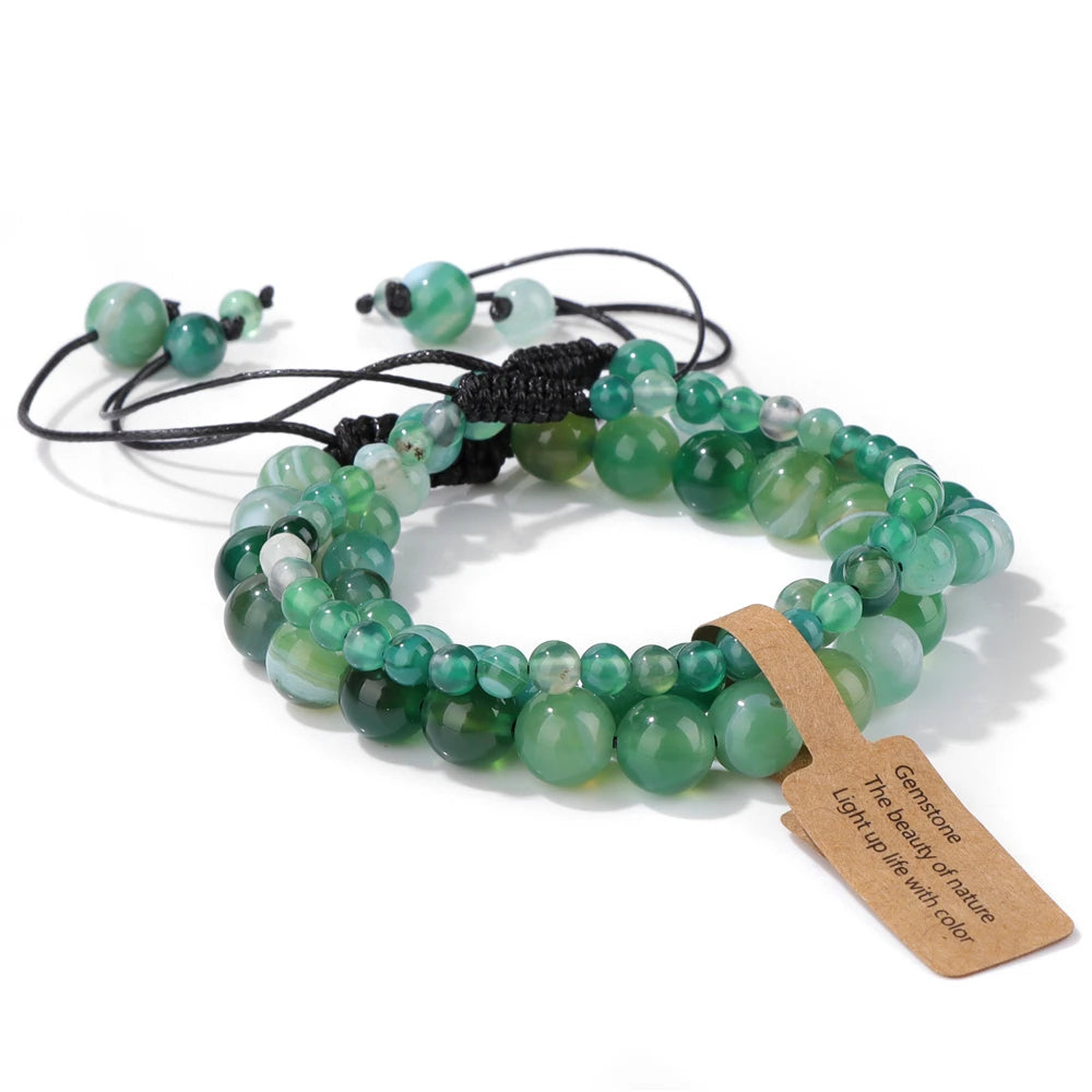 Universal Natural Stone Healing Mixed Size Beaded Bracelets