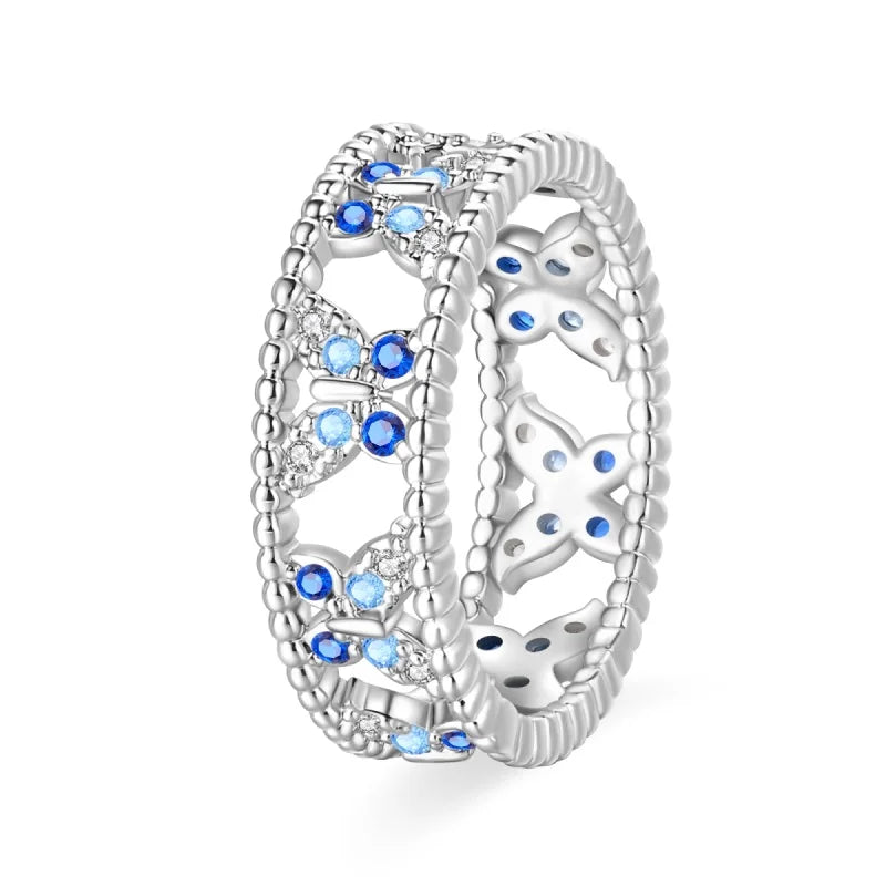 Floral Heart-Shaped Crown Rings