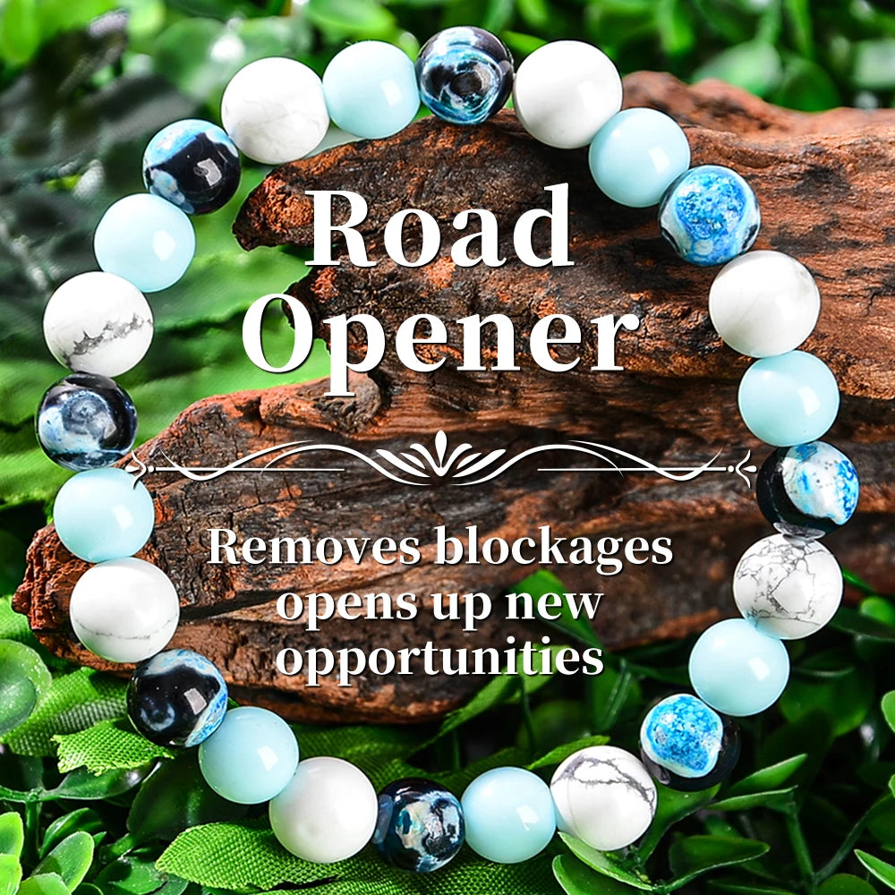 Beautiful Blue fire agate and white turquoise Bracelets