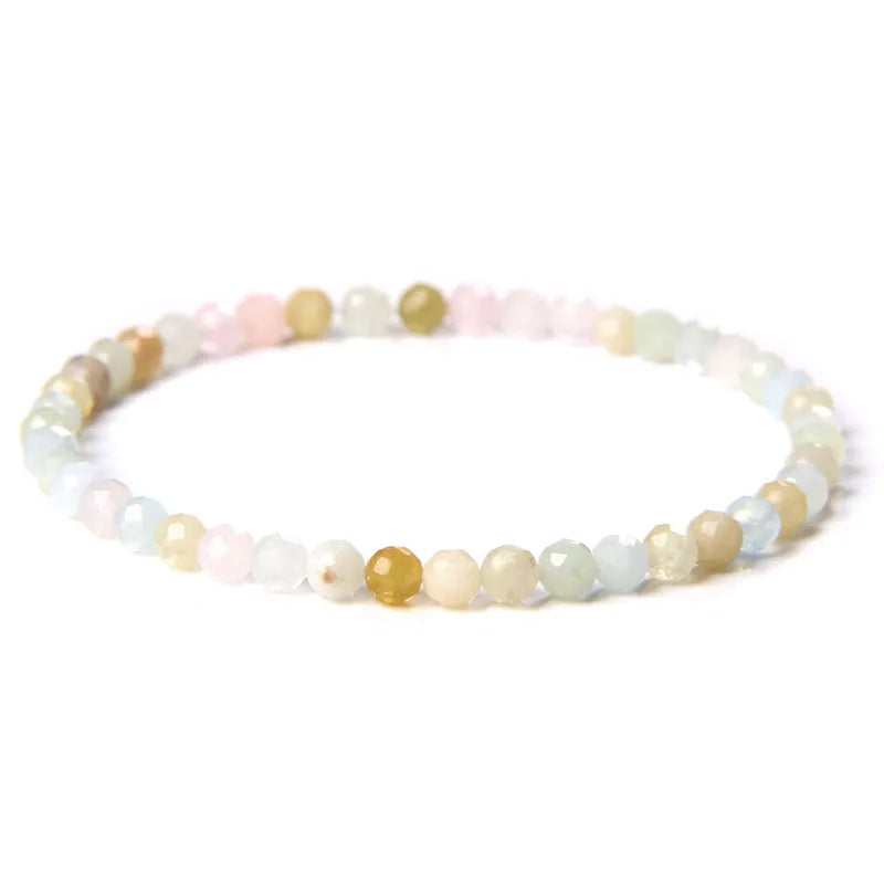 Colorful Faceted Natural Gem Stone Bead Bracelet