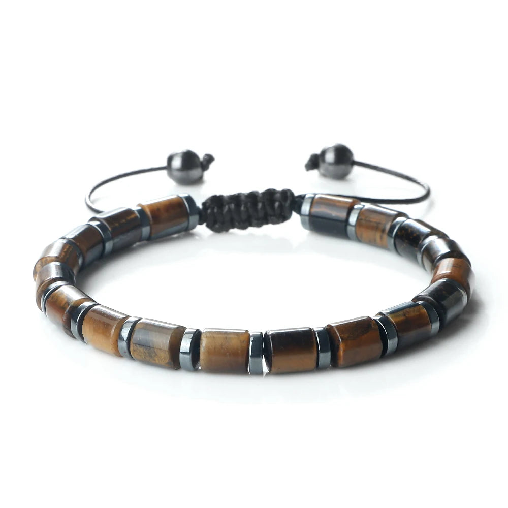 Spacer Glass Cylinder Braided Bracelet